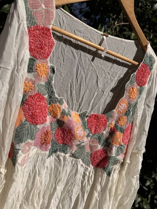 Boho Embroidered Tunic Top – Free Size/One Size - Picture 1 of 7